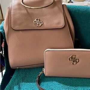 Floral Logo Blush Pink Backpack and Wallet Set